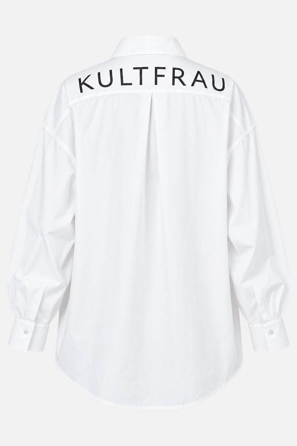 NATI Popeline Hemdbluse White - Rueckenansicht mit KULTFRAU Print